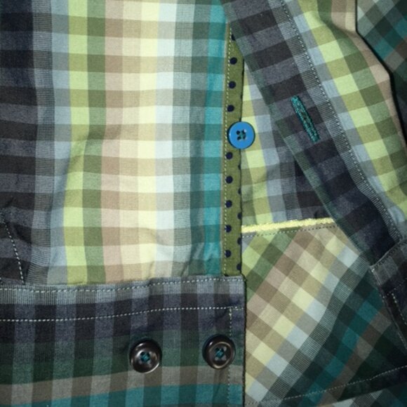 Tommy Bahama Men's 3XB Multicolor Stripe/Check Long Sleeve Shirt w/Contrast Cuff - Picture 3 of 7